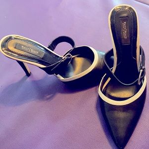 White House Black Market black and white heel pumps